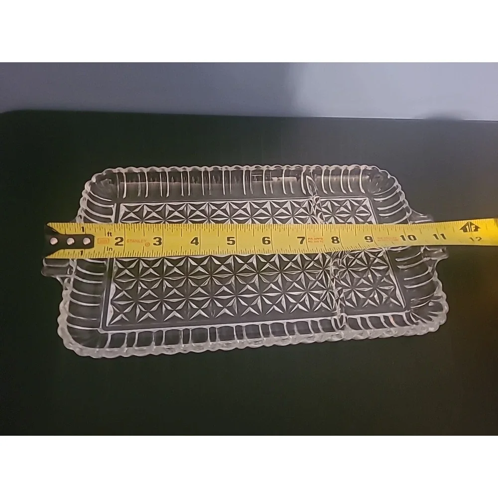 Anchor Hocking Serva Snack Clear Sip n Smoke Pressed Glass‎ Tray